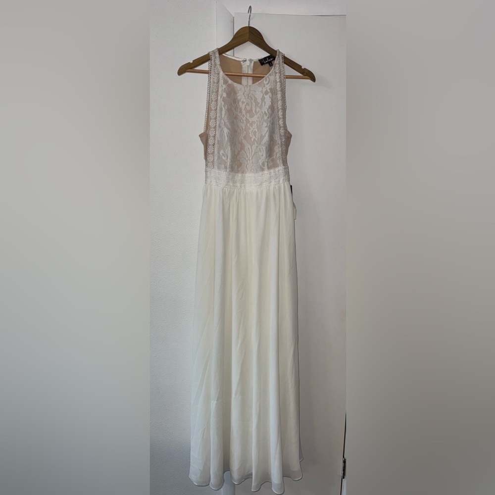 NWT LULUS Forever And Always Lace Maxi Dress Wedding Bridesmaid Summer Sz S